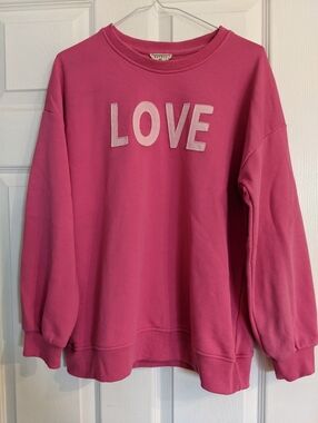 Cotton LOVE Pink Girls Crewneck Sweatshirt
